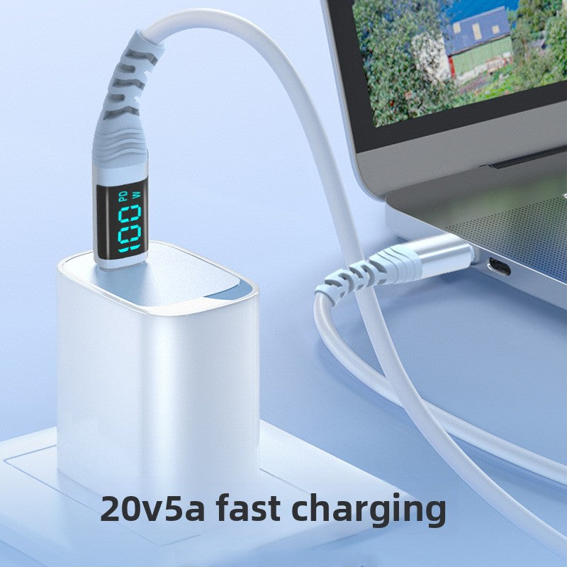 100W Digital Display Type-C Fast Charging Data Cable