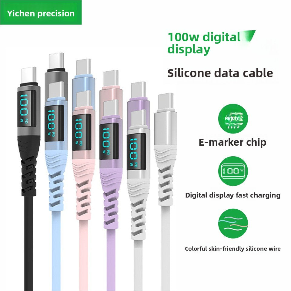 100W Digital Display Type-C Fast Charging Data Cable
