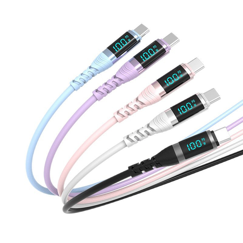 100W Digital Display Type-C Fast Charging Data Cable